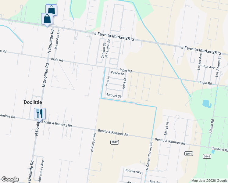 map of restaurants, bars, coffee shops, grocery stores, and more near 3816 Sebastian Street in Edinburg