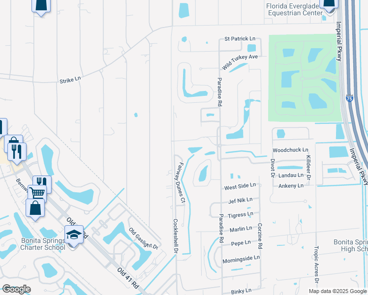 map of restaurants, bars, coffee shops, grocery stores, and more near 10010 Maddox Lane in Bonita Springs