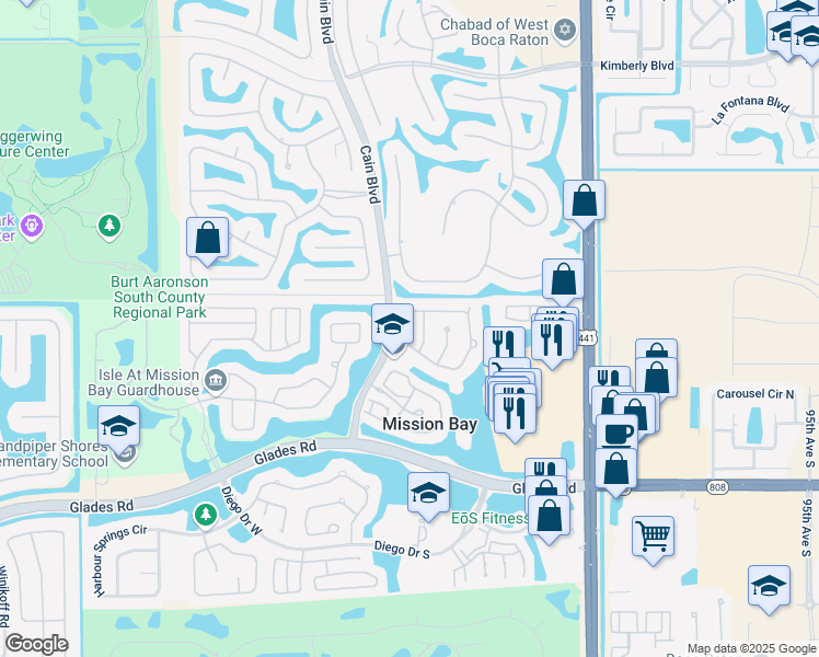map of restaurants, bars, coffee shops, grocery stores, and more near 20335 Tierra Del Sol Court in Boca Raton