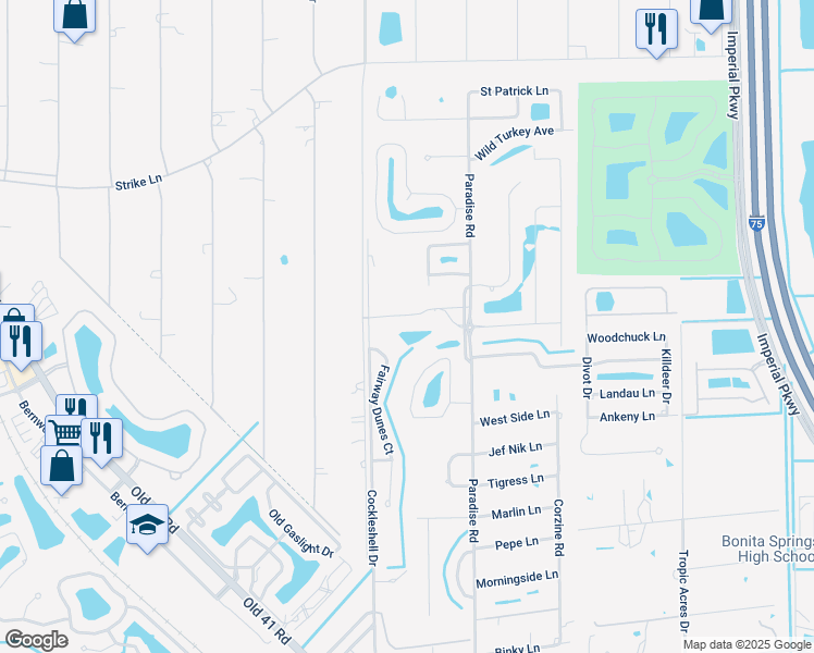 map of restaurants, bars, coffee shops, grocery stores, and more near 10020 Maddox Lane in Bonita Springs