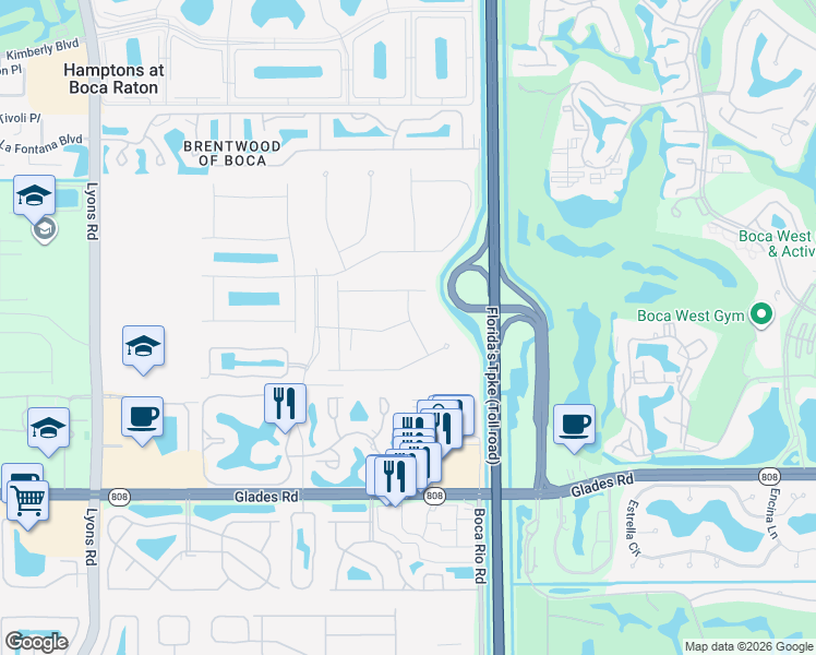 map of restaurants, bars, coffee shops, grocery stores, and more near 8198 Golf Course Road in Boca Raton