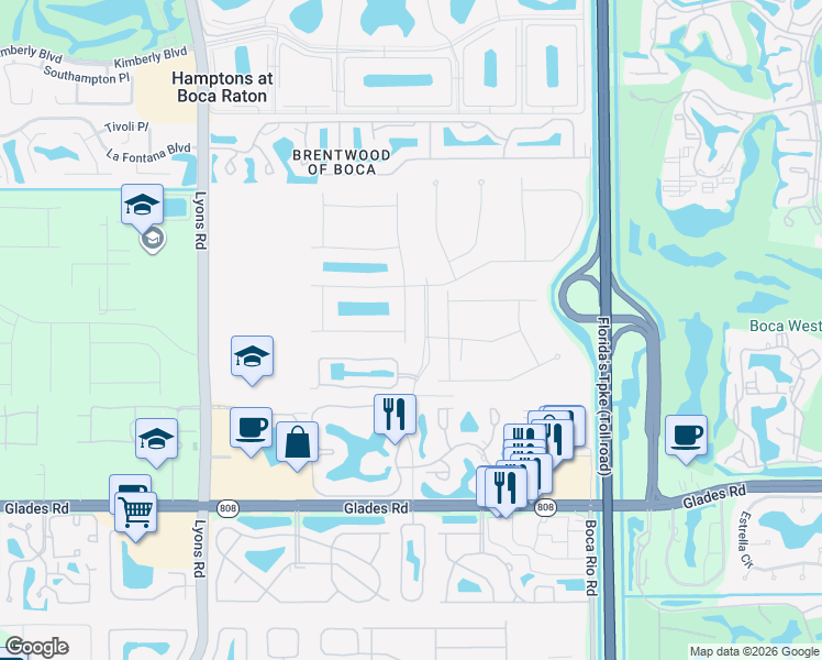 map of restaurants, bars, coffee shops, grocery stores, and more near 8111 Golf Course Road in Boca Raton