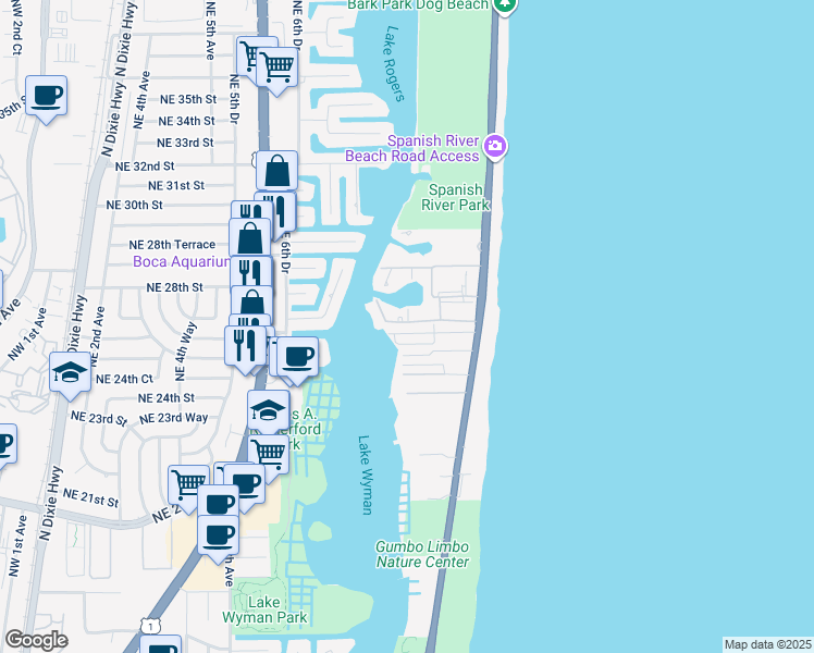 map of restaurants, bars, coffee shops, grocery stores, and more near 935 Sweetwater Lane in Boca Raton