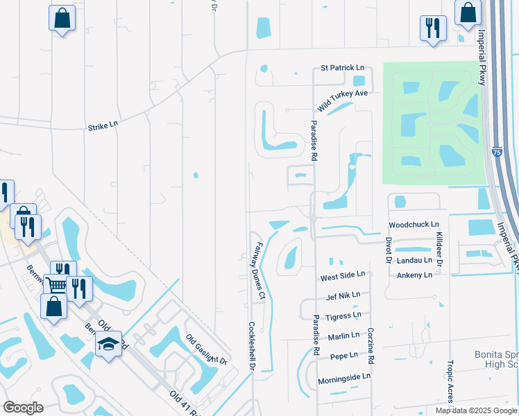 map of restaurants, bars, coffee shops, grocery stores, and more near 10041 Maddox Lane in Bonita Springs