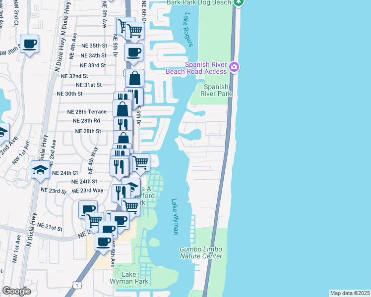 map of restaurants, bars, coffee shops, grocery stores, and more near 923 Sweetwater Lane in Boca Raton