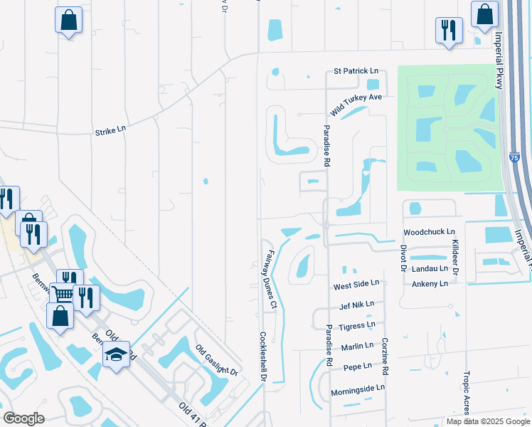 map of restaurants, bars, coffee shops, grocery stores, and more near 10041 Maddox Lane in Bonita Springs