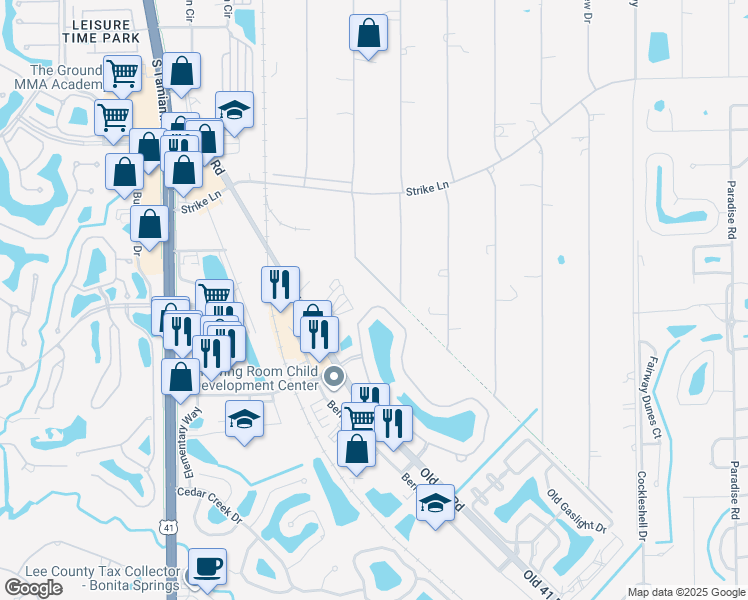 map of restaurants, bars, coffee shops, grocery stores, and more near 9477 Isla Bella Circle in Bonita Springs