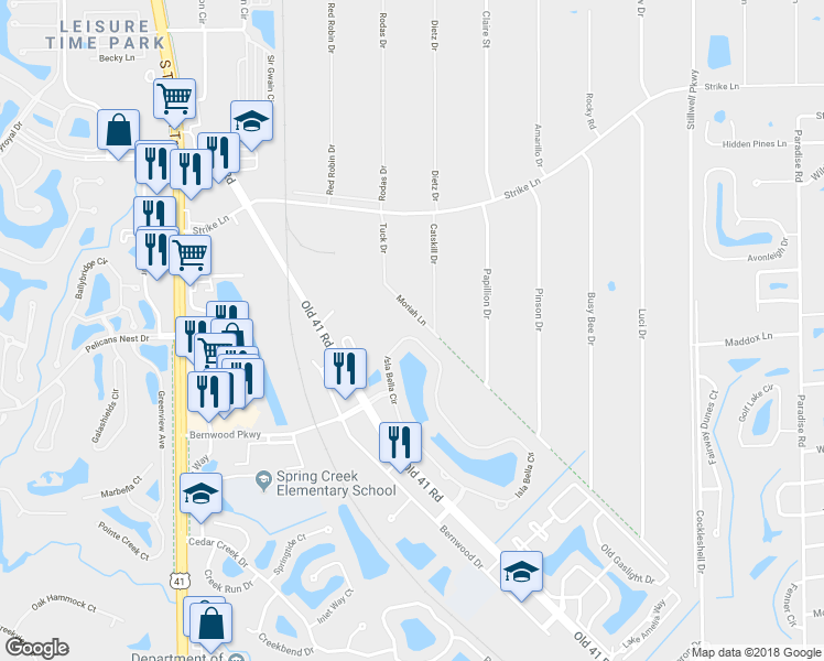 map of restaurants, bars, coffee shops, grocery stores, and more near 9467 Isla Bella Circle in Bonita Springs