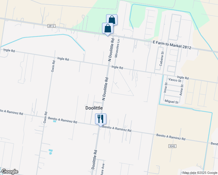 map of restaurants, bars, coffee shops, grocery stores, and more near 7528 North Doolittle Road in Edinburg