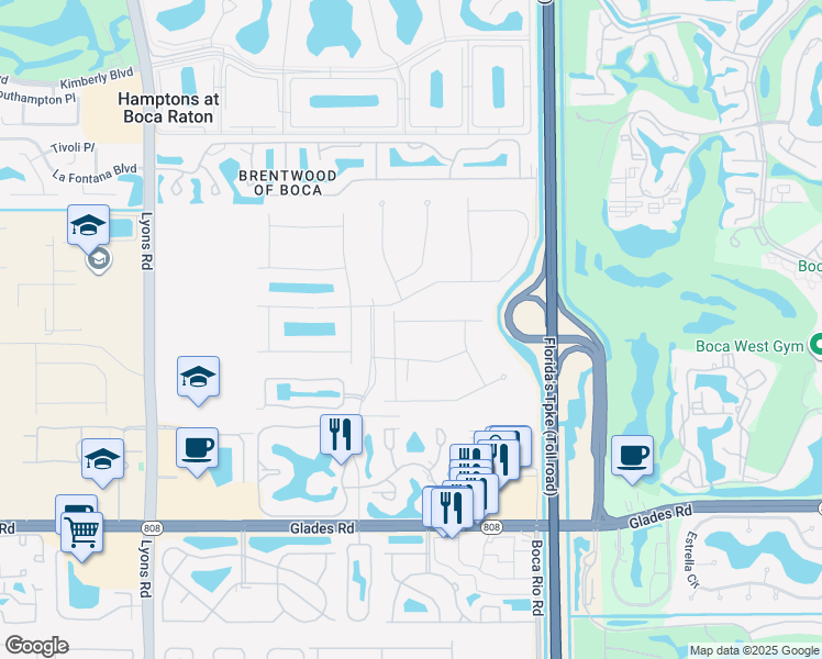 map of restaurants, bars, coffee shops, grocery stores, and more near 8198 Golf Course Rd in Boca Raton