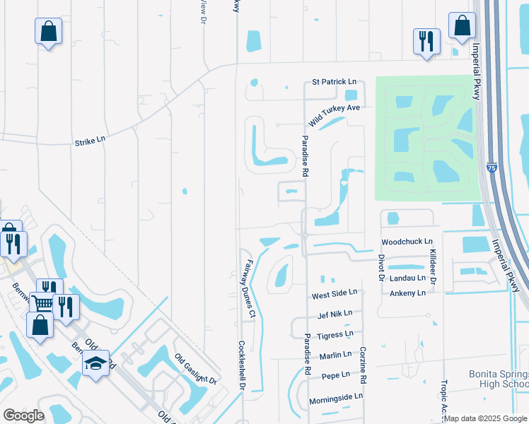 map of restaurants, bars, coffee shops, grocery stores, and more near 10131 Maddox Lane in Bonita Springs