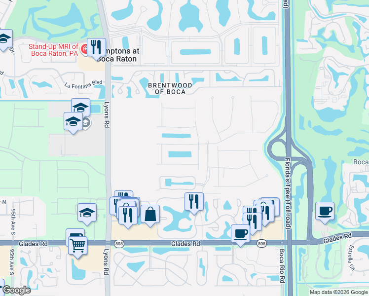 map of restaurants, bars, coffee shops, grocery stores, and more near 8111 Golf Course Road in Boca Raton
