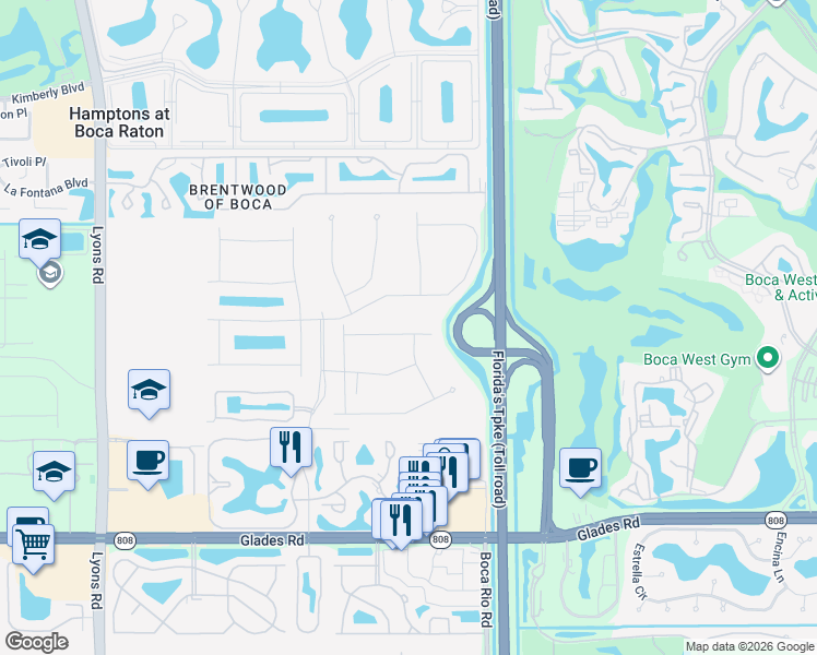 map of restaurants, bars, coffee shops, grocery stores, and more near 8198 Golf Course Road in Boca Raton