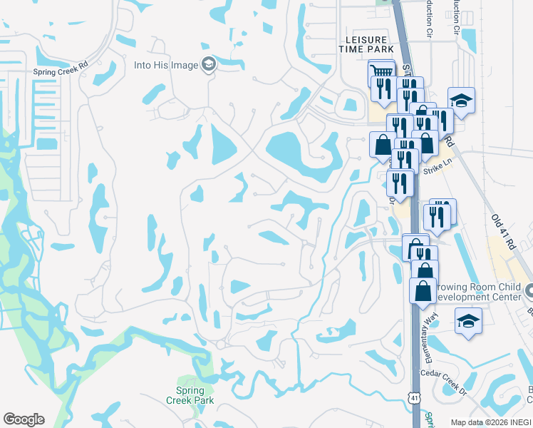 map of restaurants, bars, coffee shops, grocery stores, and more near 3756 Ascot Bend Court in Bonita Springs