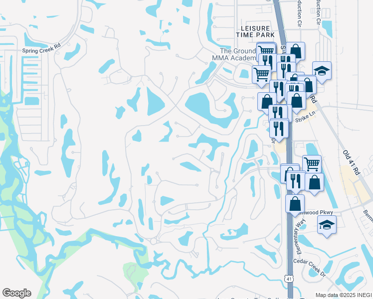 map of restaurants, bars, coffee shops, grocery stores, and more near 3756 Ascot Bend Court in Bonita Springs
