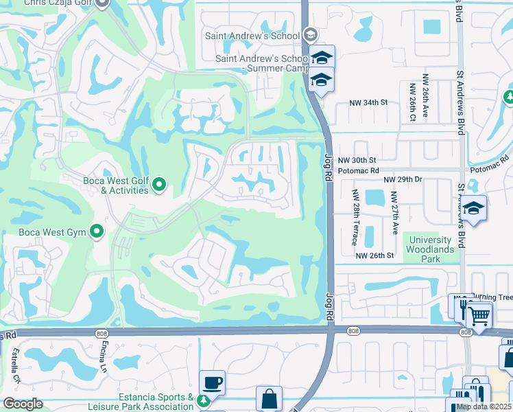 map of restaurants, bars, coffee shops, grocery stores, and more near 6845 Willow Wood Drive in Boca Raton