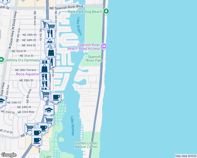 map of restaurants, bars, coffee shops, grocery stores, and more near 2727 The Yacht and Club Racket Apt in Boca Raton