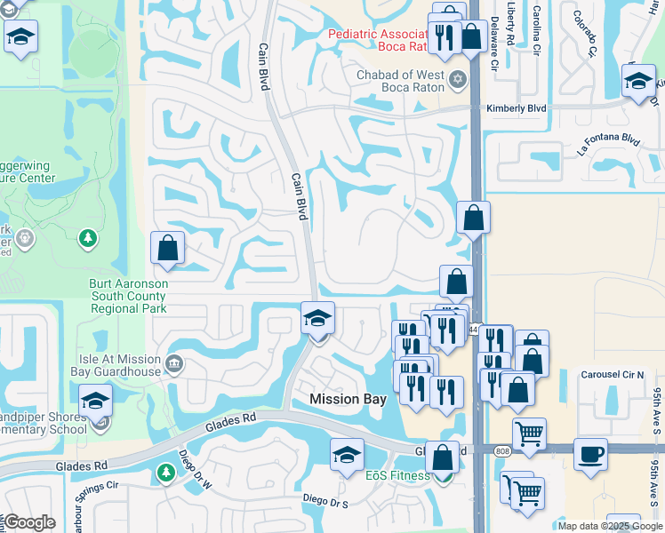 map of restaurants, bars, coffee shops, grocery stores, and more near 20124 Back 9 Drive in Boca Raton