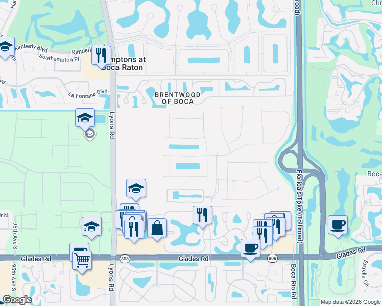 map of restaurants, bars, coffee shops, grocery stores, and more near 8111 Golf Course Road in Boca Raton