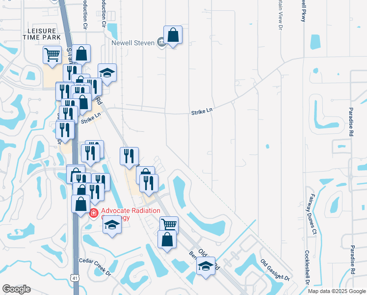 map of restaurants, bars, coffee shops, grocery stores, and more near 25272 Catskill Drive in Bonita Springs