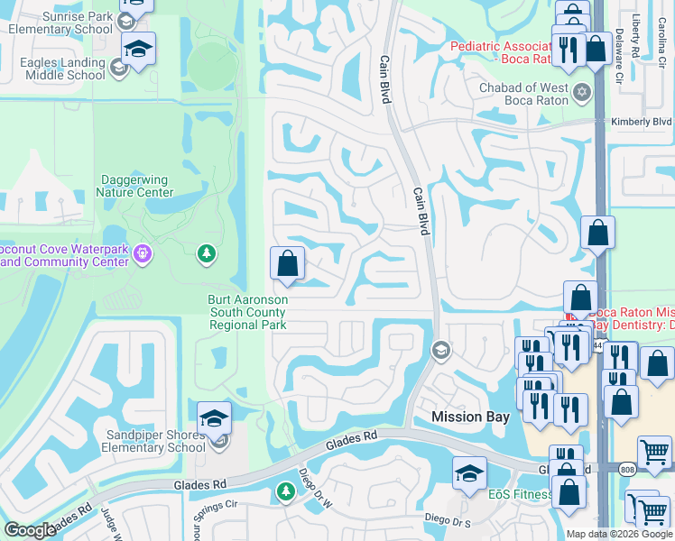 map of restaurants, bars, coffee shops, grocery stores, and more near 20058 Ocean Key Drive in Boca Raton