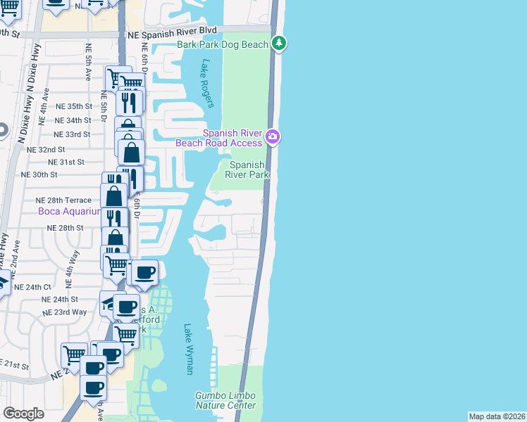 map of restaurants, bars, coffee shops, grocery stores, and more near 2727 The Yacht and Club Racket Apt in Boca Raton