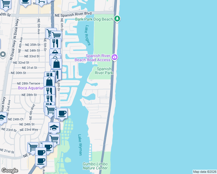 map of restaurants, bars, coffee shops, grocery stores, and more near 2727 The Yacht and Club Racket Apt in Boca Raton