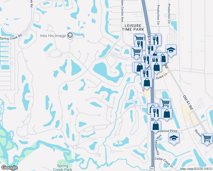 map of restaurants, bars, coffee shops, grocery stores, and more near 3690 Lakemont Drive in Bonita Springs