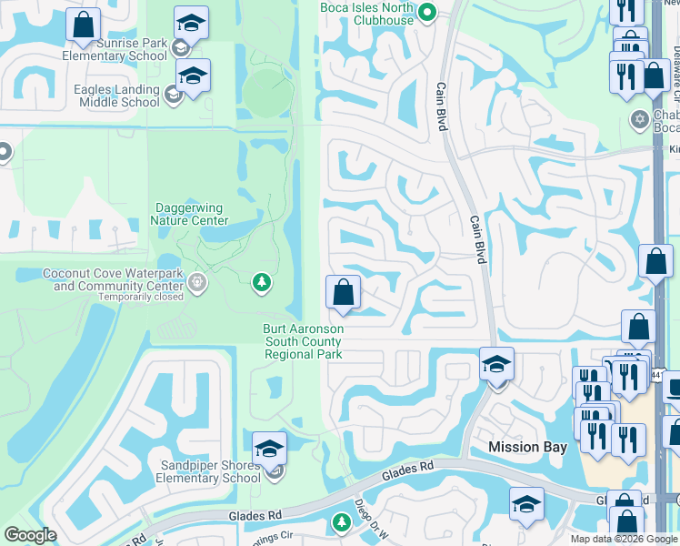 map of restaurants, bars, coffee shops, grocery stores, and more near 10986 Bal Harbor Drive in Boca Raton