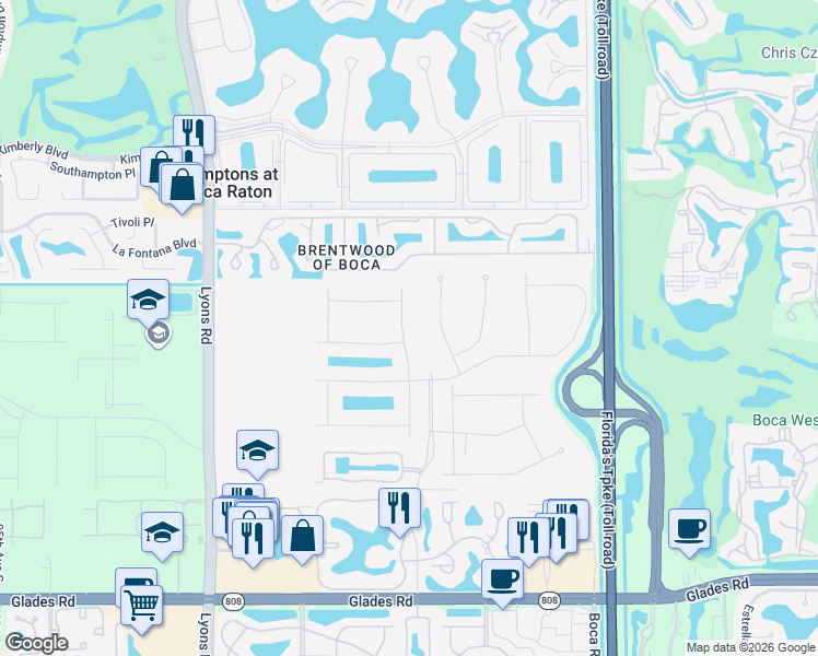 map of restaurants, bars, coffee shops, grocery stores, and more near 8450 Nadmar Avenue in Boca Raton