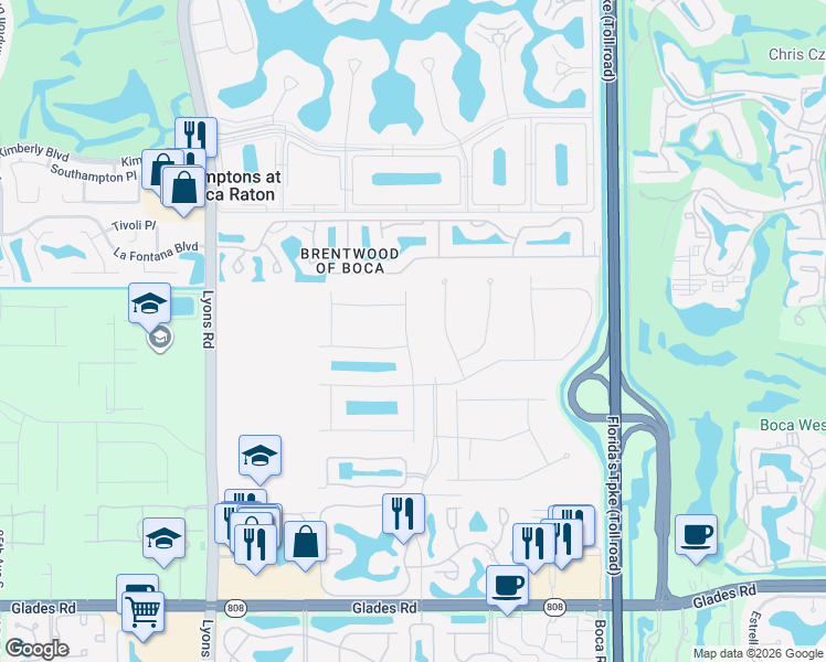 map of restaurants, bars, coffee shops, grocery stores, and more near 8450 Nadmar Avenue in Boca Raton