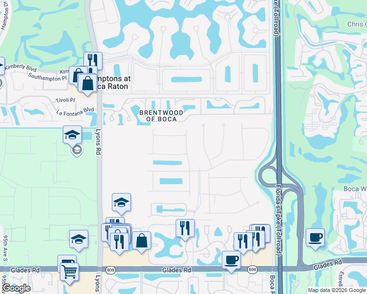 map of restaurants, bars, coffee shops, grocery stores, and more near 8450 Nadmar Avenue in Boca Raton