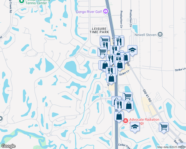 map of restaurants, bars, coffee shops, grocery stores, and more near 3551 Lakemont Drive in Bonita Springs