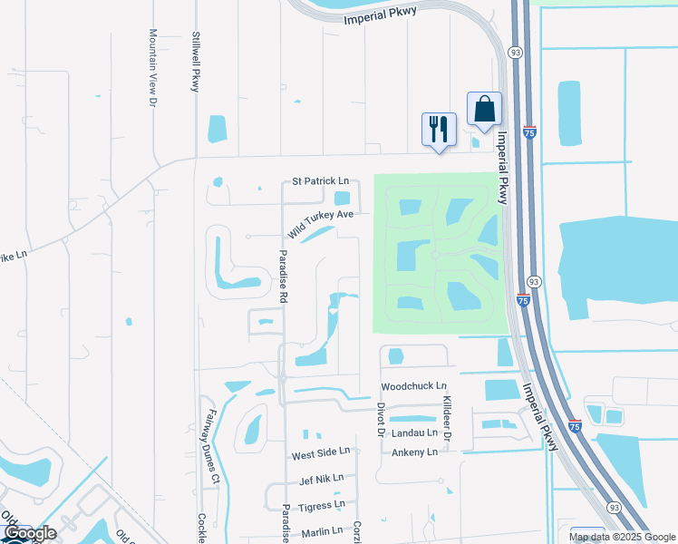map of restaurants, bars, coffee shops, grocery stores, and more near 24815 Carnoustie Court in Bonita Springs