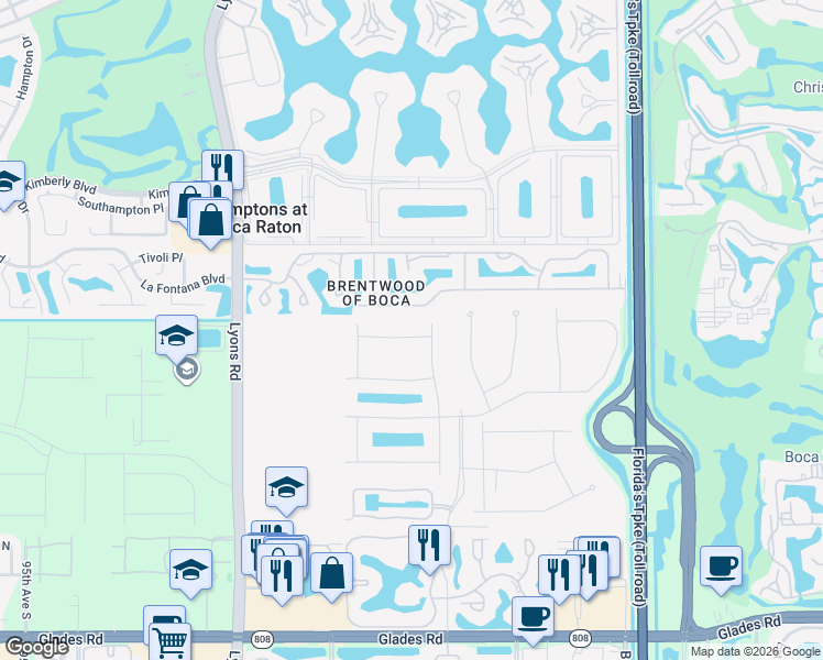 map of restaurants, bars, coffee shops, grocery stores, and more near 8460 Nadmar Avenue in Boca Raton