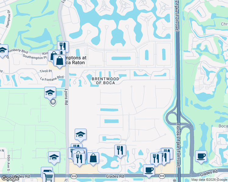 map of restaurants, bars, coffee shops, grocery stores, and more near 8460 Nadmar Avenue in Boca Raton