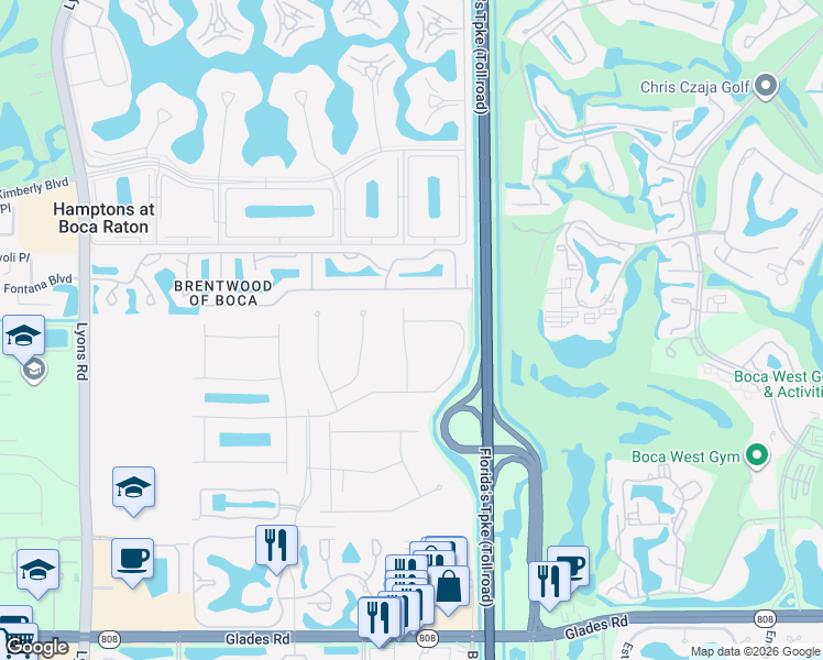 map of restaurants, bars, coffee shops, grocery stores, and more near 8060 Nadmar Avenue in Boca Raton