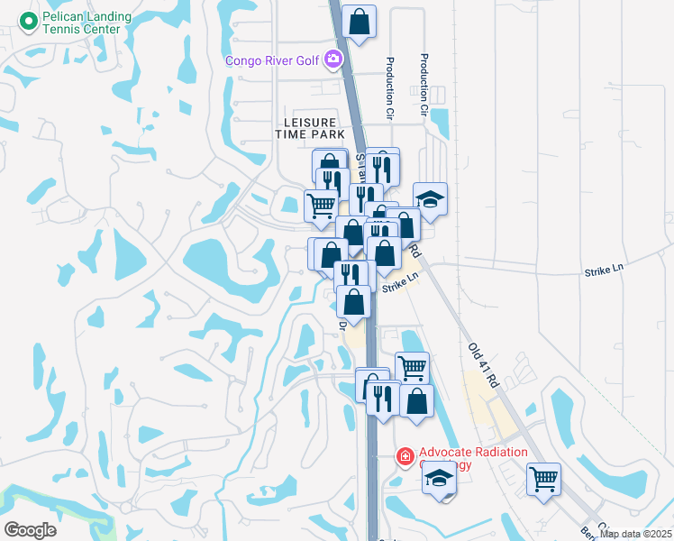map of restaurants, bars, coffee shops, grocery stores, and more near 24810 Burnt Pine Drive in Bonita Springs