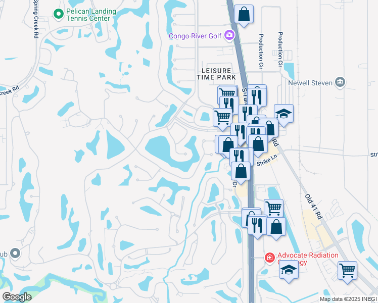 map of restaurants, bars, coffee shops, grocery stores, and more near 24772 Lakemont Cove Lane in Bonita Springs