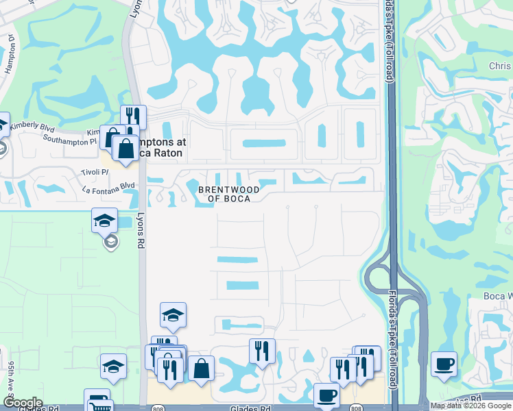 map of restaurants, bars, coffee shops, grocery stores, and more near 8460 Nadmar Avenue in Boca Raton