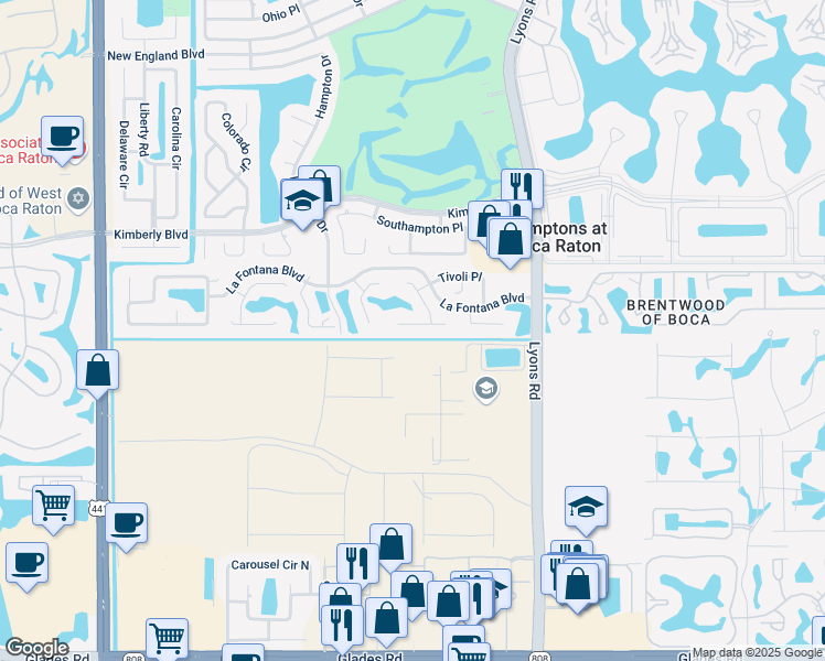 map of restaurants, bars, coffee shops, grocery stores, and more near 9280 Neptunes Basin Court in Boca Raton