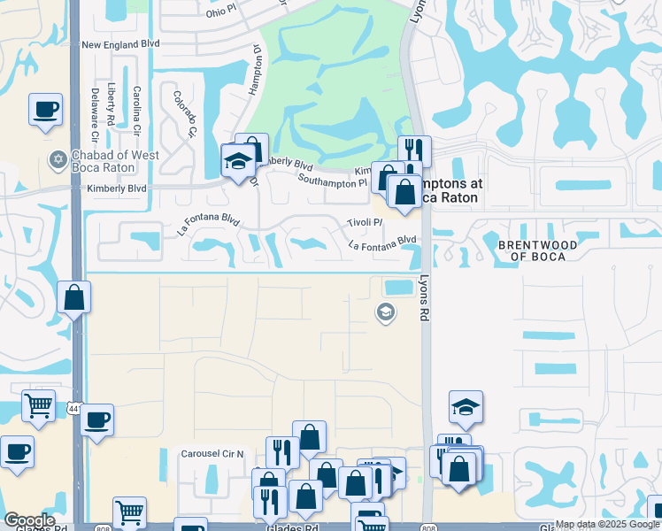 map of restaurants, bars, coffee shops, grocery stores, and more near 9280 Neptunes Basin Court in Boca Raton