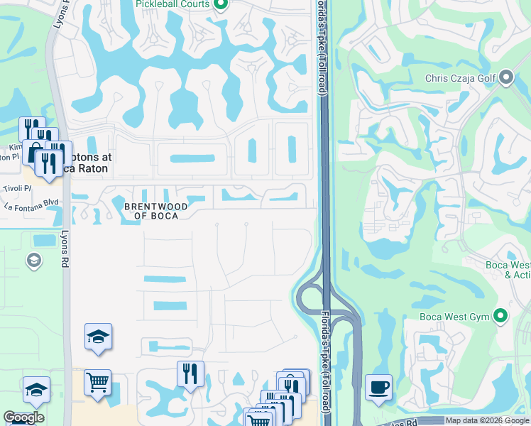 map of restaurants, bars, coffee shops, grocery stores, and more near 8161 Nadmar Avenue in Boca Raton