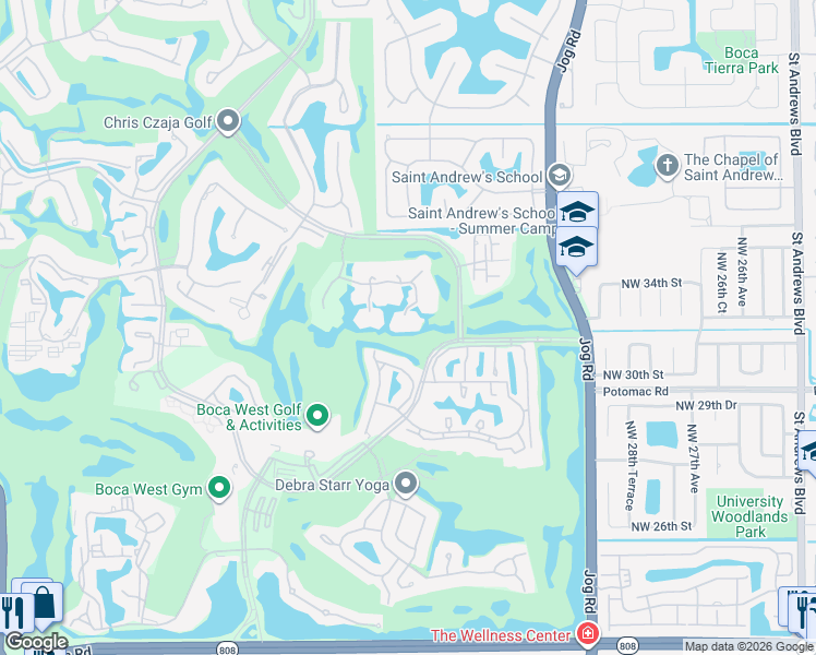 map of restaurants, bars, coffee shops, grocery stores, and more near 6997 Rain Forest Drive in Boca Raton