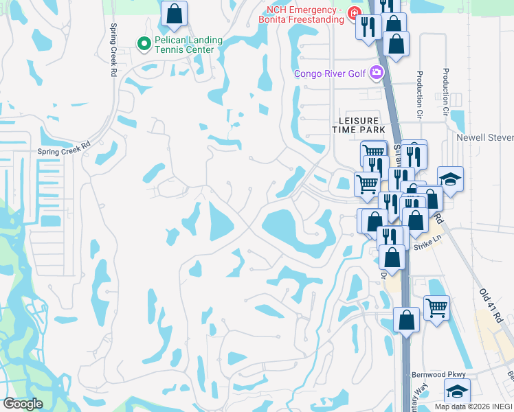 map of restaurants, bars, coffee shops, grocery stores, and more near 24751 Lyonia Lane in Bonita Springs