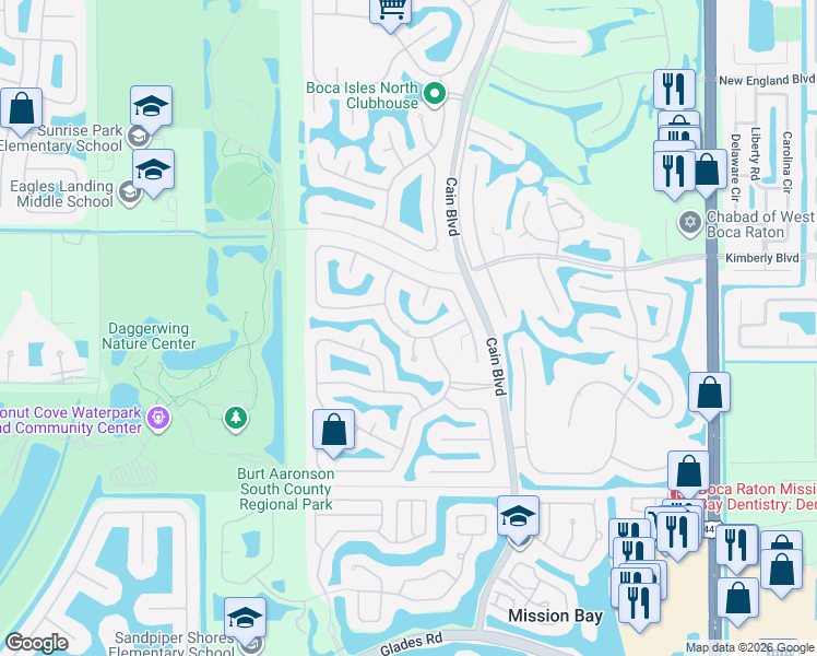 map of restaurants, bars, coffee shops, grocery stores, and more near 10623 Saint Thomas Drive in Boca Raton