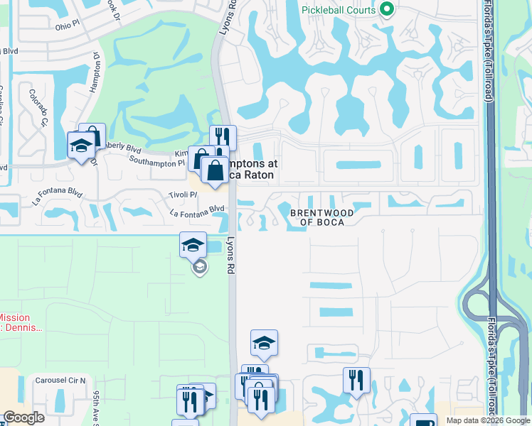map of restaurants, bars, coffee shops, grocery stores, and more near 19960 Mona Circle in Boca Raton