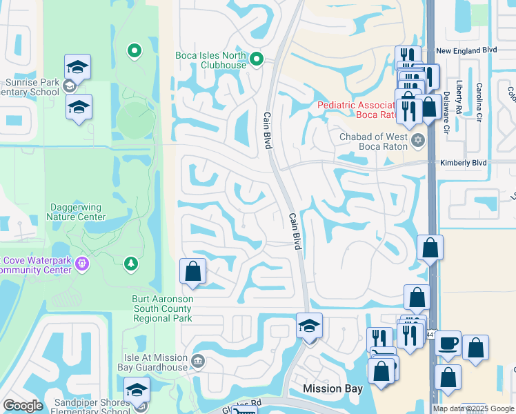 map of restaurants, bars, coffee shops, grocery stores, and more near 10575 Saint Thomas Drive in Boca Raton