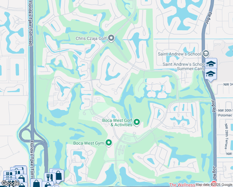 map of restaurants, bars, coffee shops, grocery stores, and more near 7401 Bondsberry Court in Boca Raton