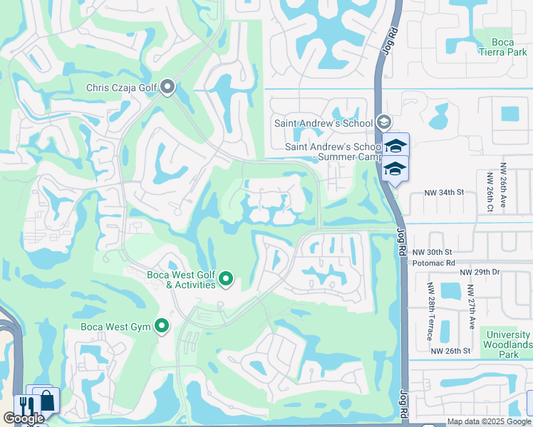 map of restaurants, bars, coffee shops, grocery stores, and more near 19963 Trevi Way in Boca Raton